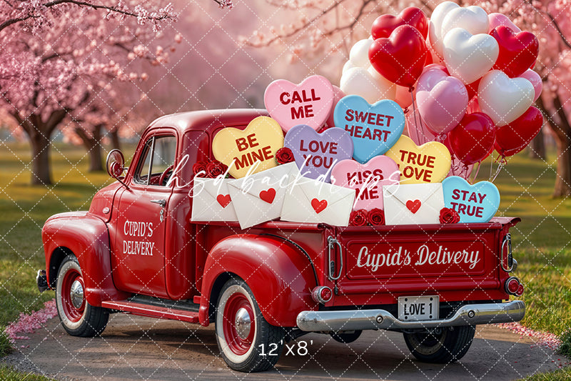 Cupid’s Delivery Truck – Valentine’s Day Photography Backdrop