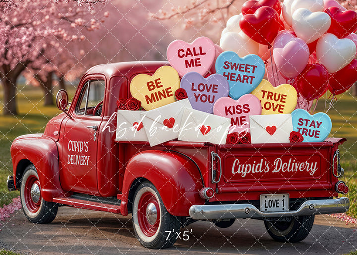 Cupid’s Delivery Truck – Valentine’s Day Photography Backdrop