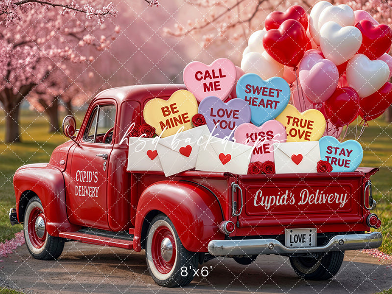 Cupid’s Delivery Truck – Valentine’s Day Photography Backdrop