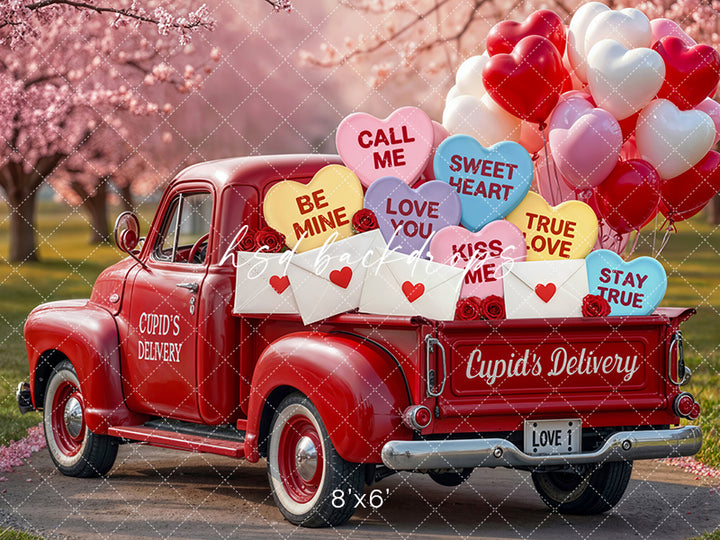 Cupid’s Delivery Truck – Valentine’s Day Photography Backdrop