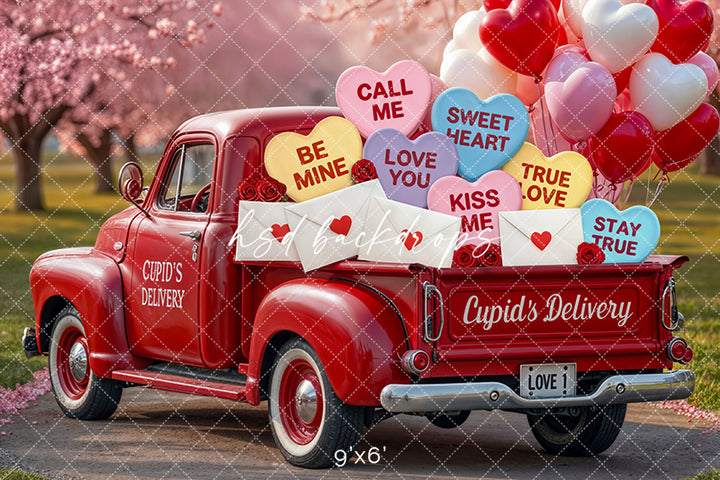 Cupid’s Delivery Truck – Valentine’s Day Photography Backdrop