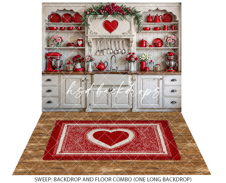 Cupid’s Cottage Kitchen – Valentine’s Day Photography Backdrop