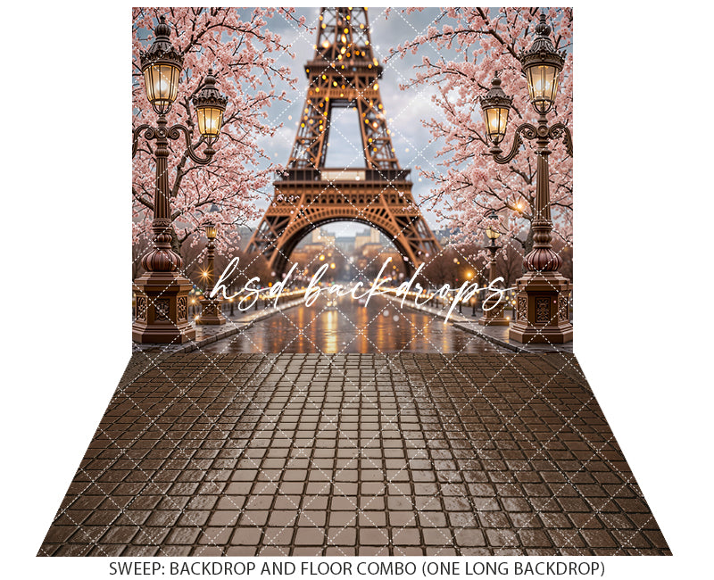 Paris in Bloom – Eiffel Tower Photography Backdrop