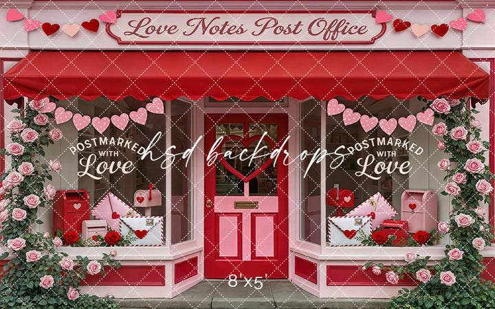 Love Notes Post Office – Valentine’s Day Backdrop