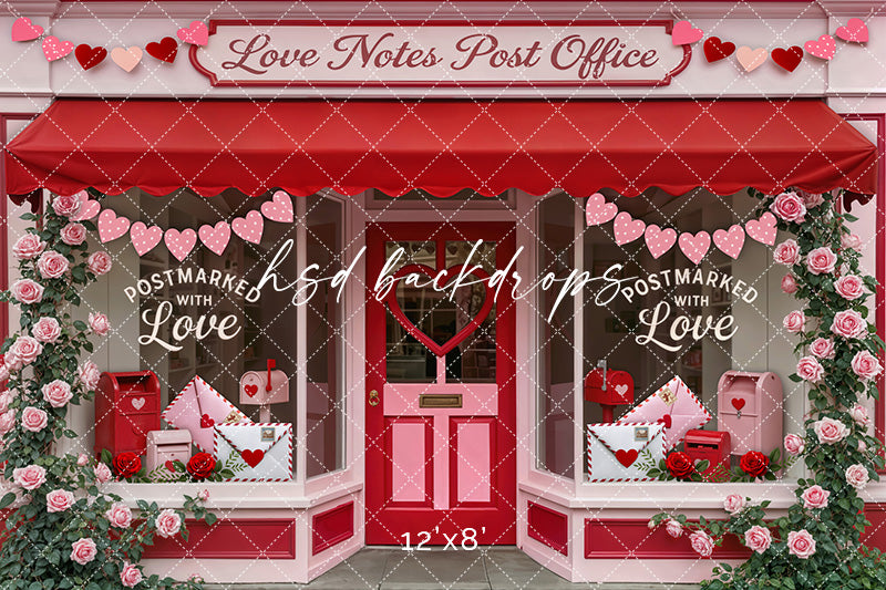 Love Notes Post Office – Valentine’s Day Backdrop