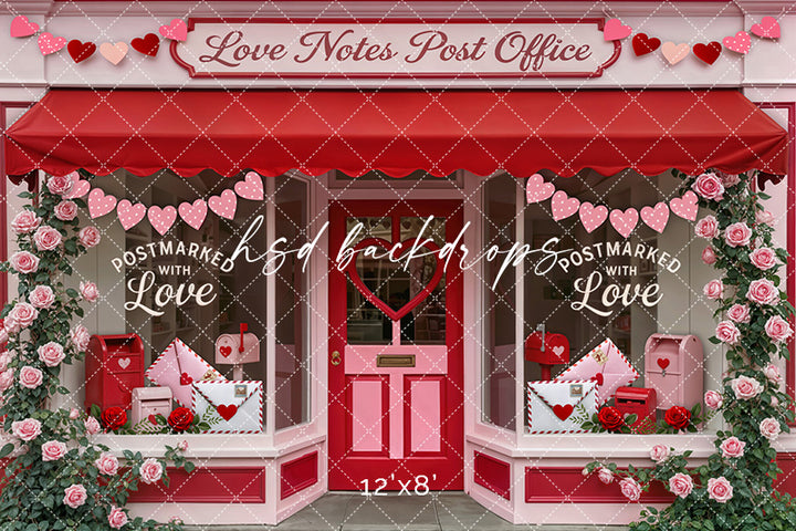 Love Notes Post Office – Valentine’s Day Backdrop