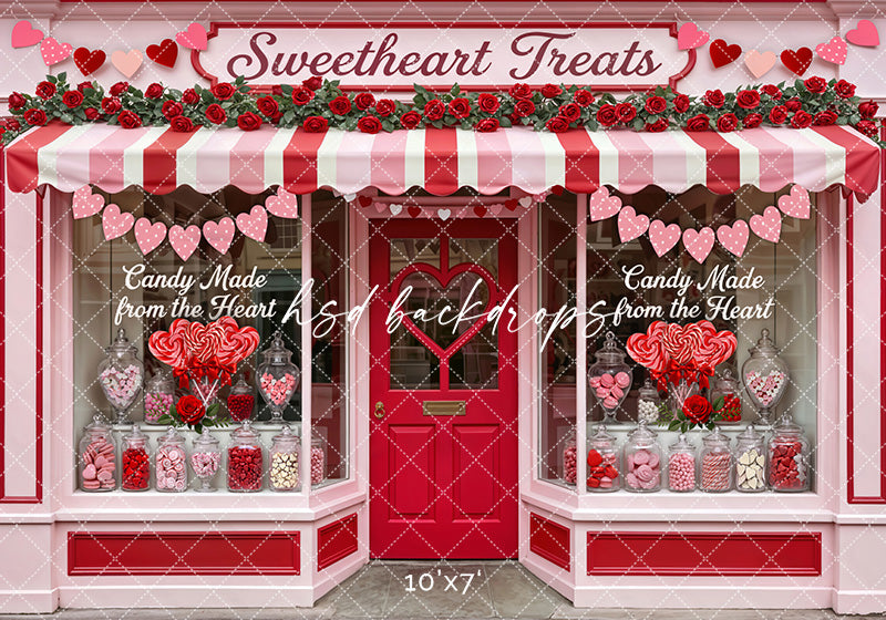 Sweetheart Treats Candy Shop – Valentine’s Day Backdrop