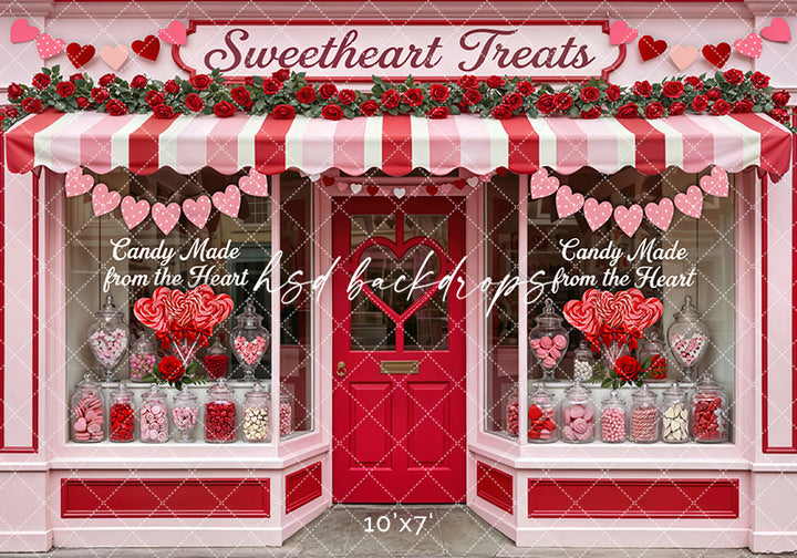 Sweetheart Treats Candy Shop – Valentine’s Day Backdrop