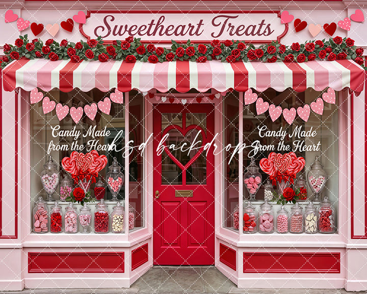 Sweetheart Treats Candy Shop – Valentine’s Day Backdrop