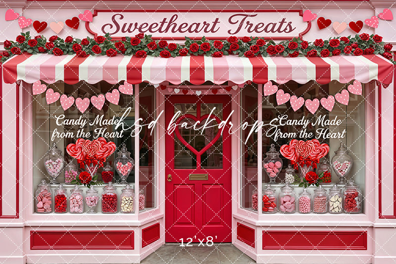 Sweetheart Treats Candy Shop – Valentine’s Day Backdrop