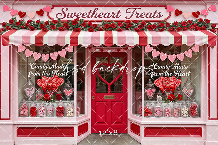 Sweetheart Treats Candy Shop – Valentine’s Day Backdrop