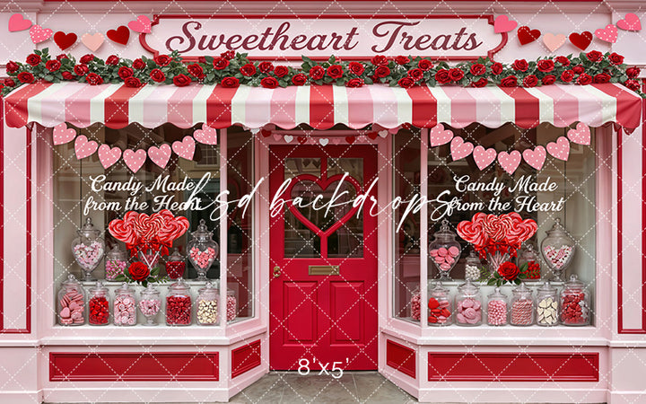 Sweetheart Treats Candy Shop – Valentine’s Day Backdrop