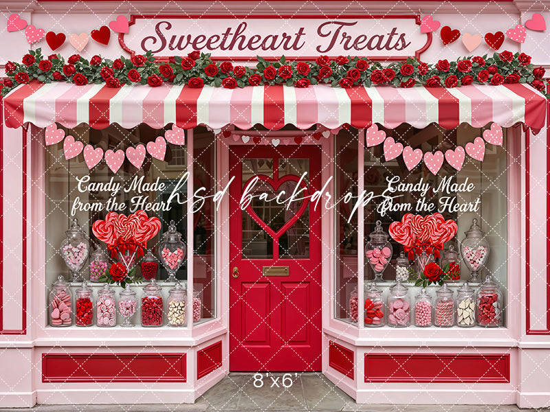 Sweetheart Treats Candy Shop – Valentine’s Day Backdrop