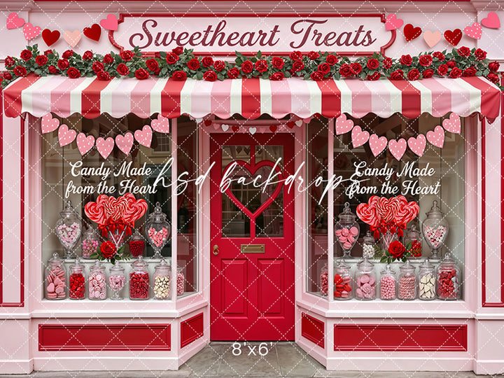 Sweetheart Treats Candy Shop – Valentine’s Day Backdrop