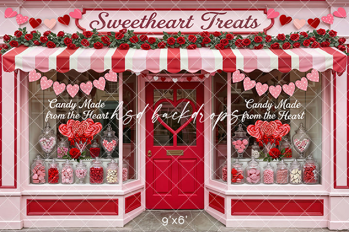Sweetheart Treats Candy Shop – Valentine’s Day Backdrop