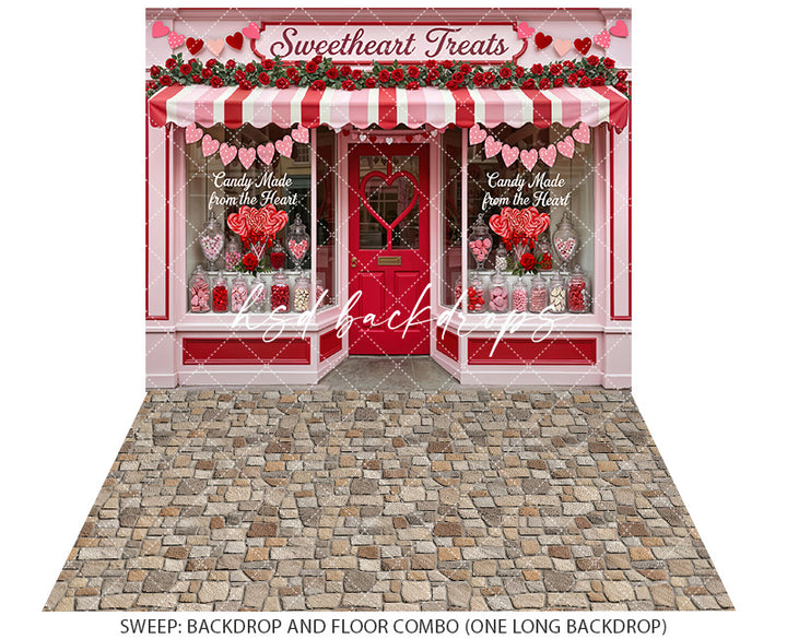 Sweetheart Treats Candy Shop – Valentine’s Day Backdrop
