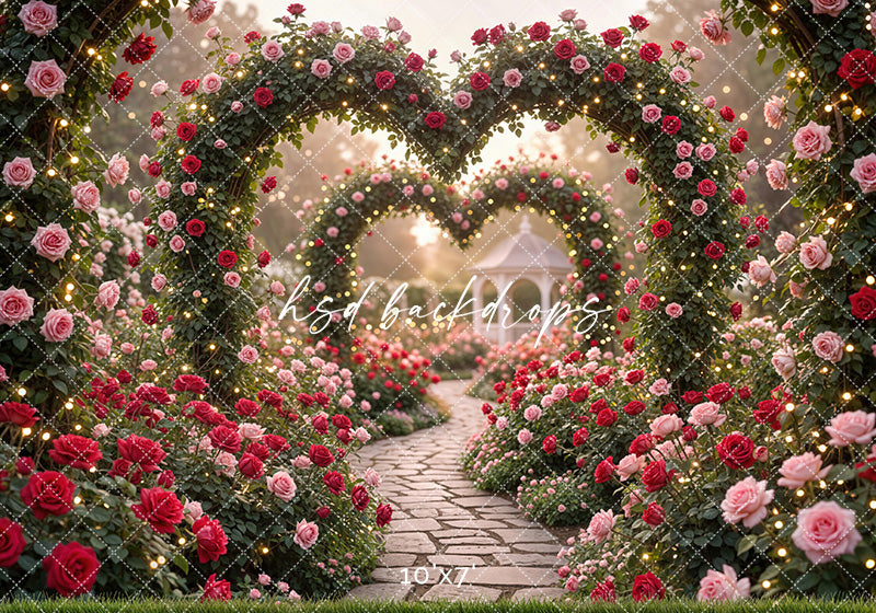 Enchanted Rose Heart Garden – Valentine’s Day Backdrop
