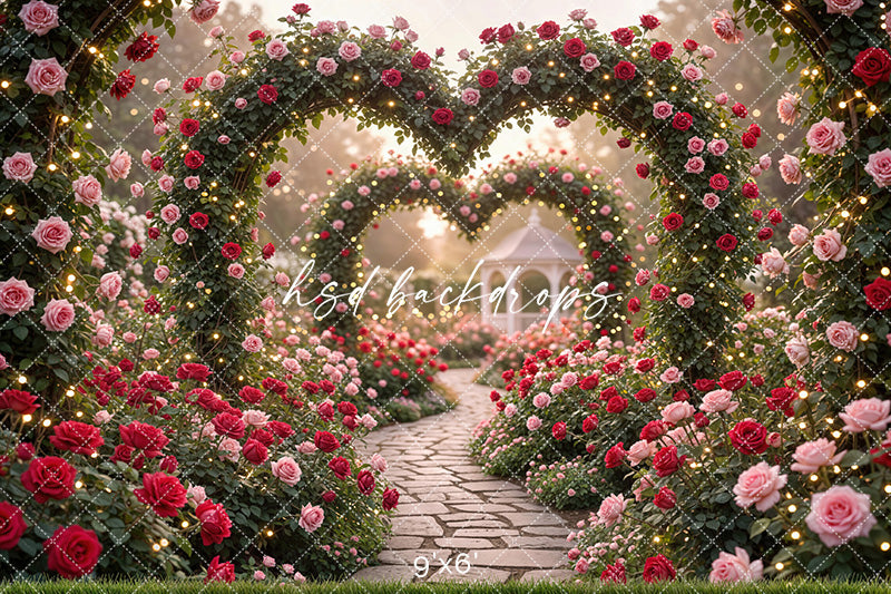 Enchanted Rose Heart Garden – Valentine’s Day Backdrop