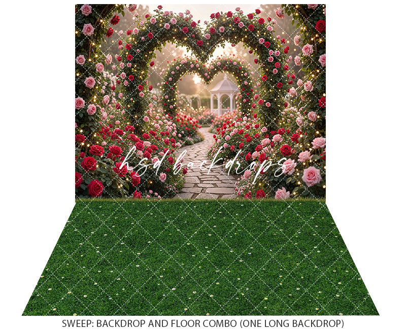 Enchanted Rose Heart Garden – Valentine’s Day Backdrop