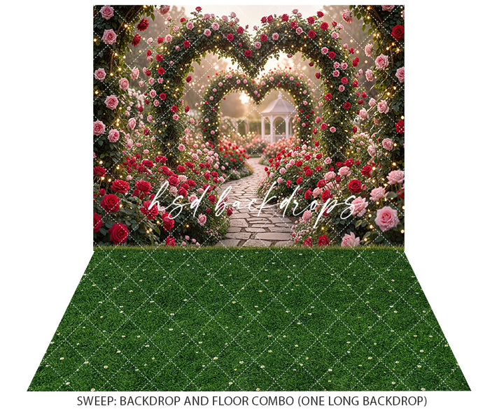 Enchanted Rose Heart Garden – Valentine’s Day Backdrop