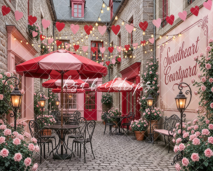 Sweetheart Courtyard – Valentine’s Day Backdrop