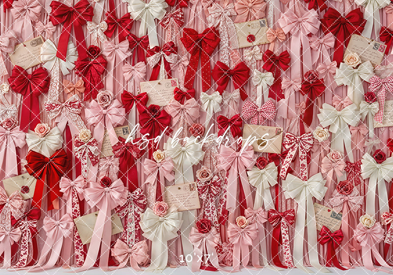 Love Letters & Lace Bows – Valentine’s Day Backdrop