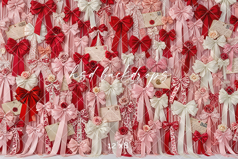 Love Letters & Lace Bows – Valentine’s Day Backdrop