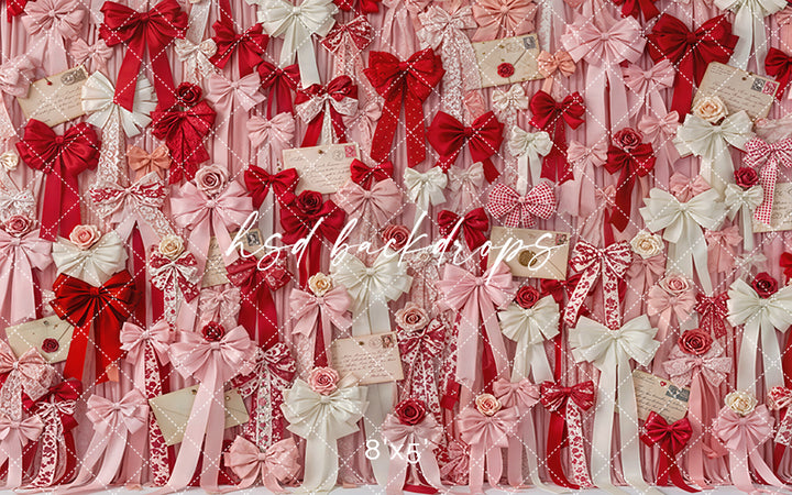Love Letters & Lace Bows – Valentine’s Day Backdrop