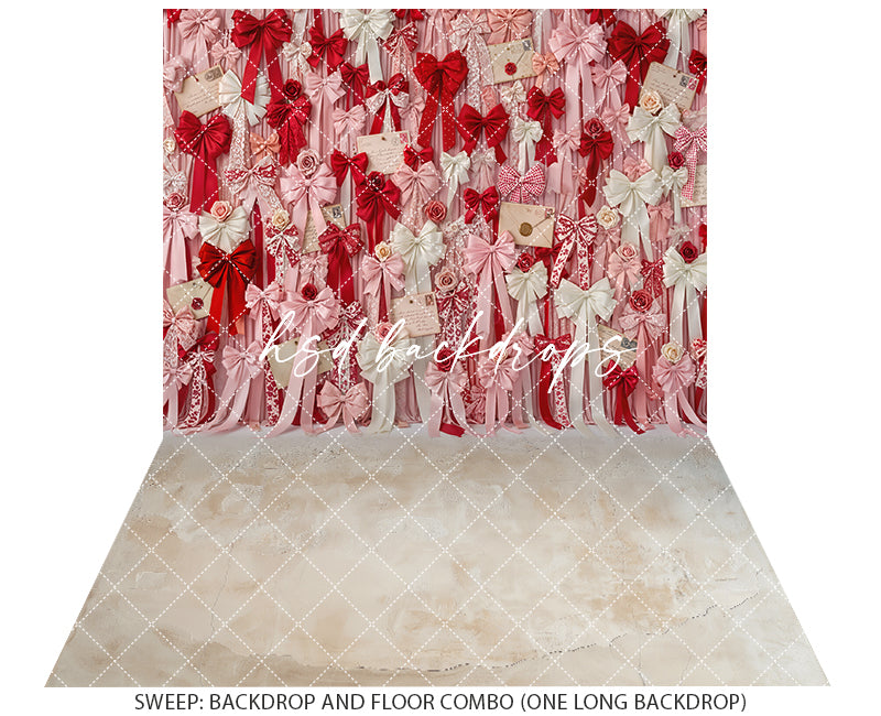 Love Letters & Lace Bows – Valentine’s Day Backdrop