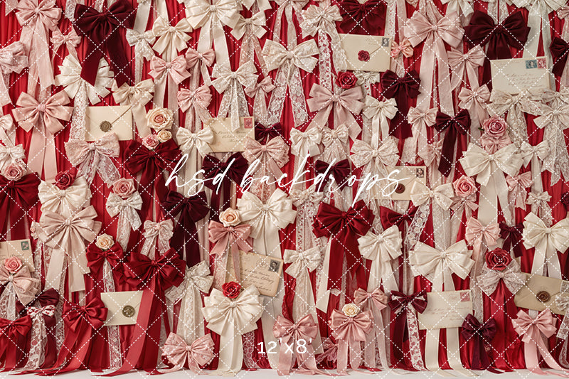 Red Velvet Love Letters – Valentine Bow Wall Backdrop