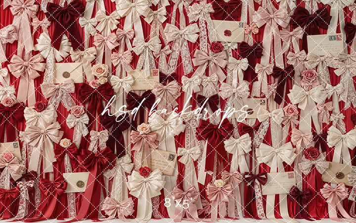 Red Velvet Love Letters – Valentine Bow Wall Backdrop