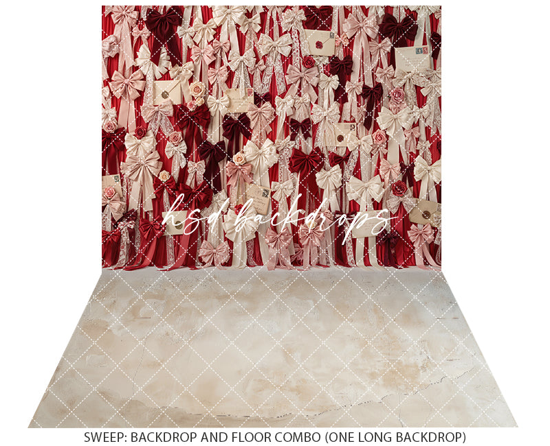 Red Velvet Love Letters – Valentine Bow Wall Backdrop