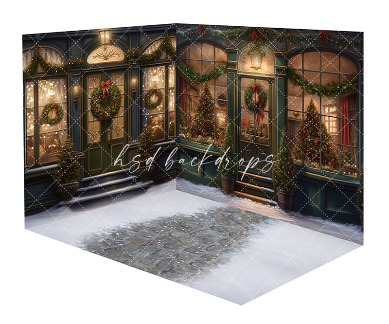 Christmas Shop Toy Store Front Backdrop -  CHS46869