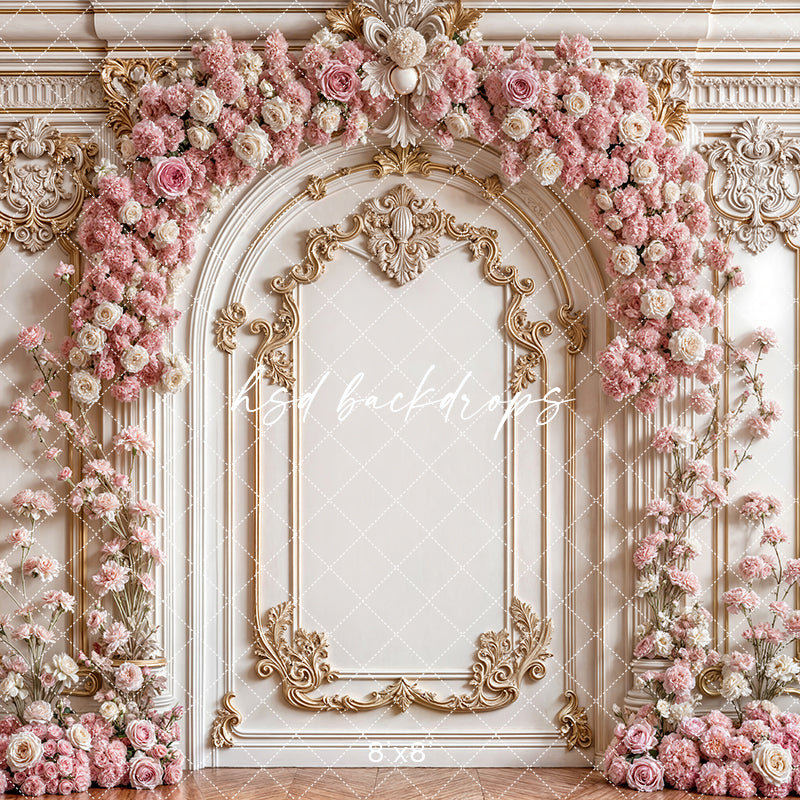 Baroque Floral Arch Wall Backdrop for Pictures or Photo Booth