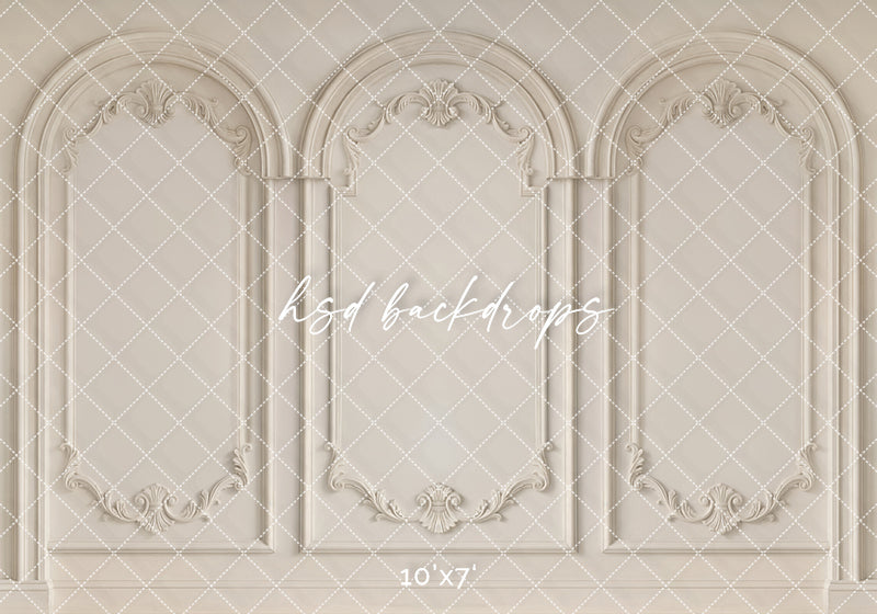 Ivory Parisian Panels Photography Backdrop – Elegant Studio Wall Design | HSD Backdrops