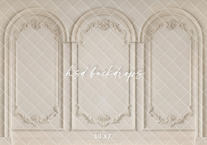 Ivory Parisian Panels Photography Backdrop – Elegant Studio Wall Design | HSD Backdrops