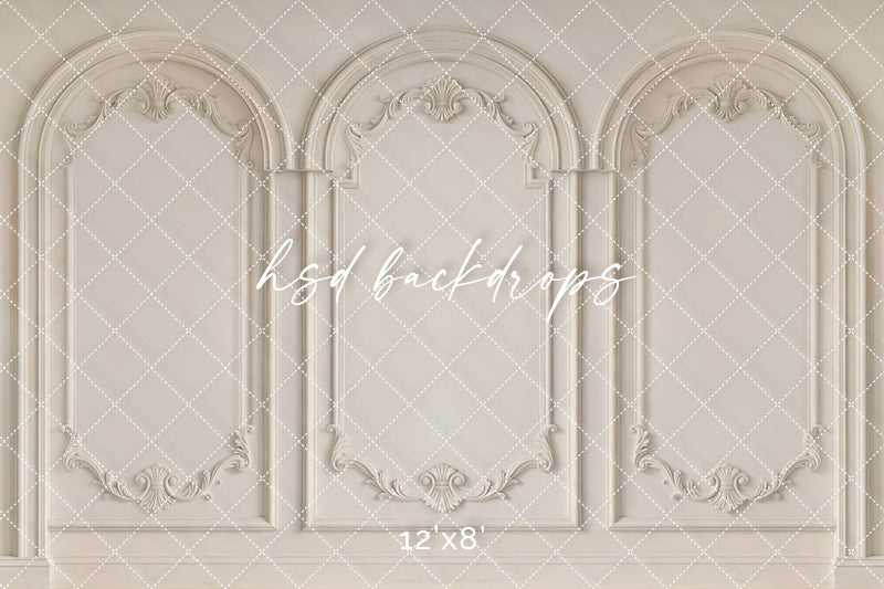 Ivory Parisian Panels Photography Backdrop – Elegant Studio Wall Design | HSD Backdrops