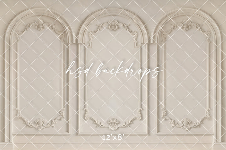 Ivory Parisian Panels Photography Backdrop – Elegant Studio Wall Design | HSD Backdrops