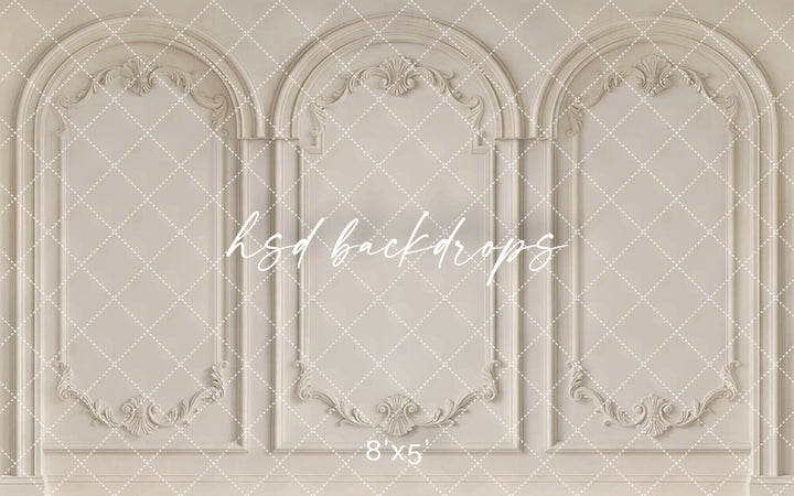 Ivory Parisian Panels Photography Backdrop – Elegant Studio Wall Design | HSD Backdrops
