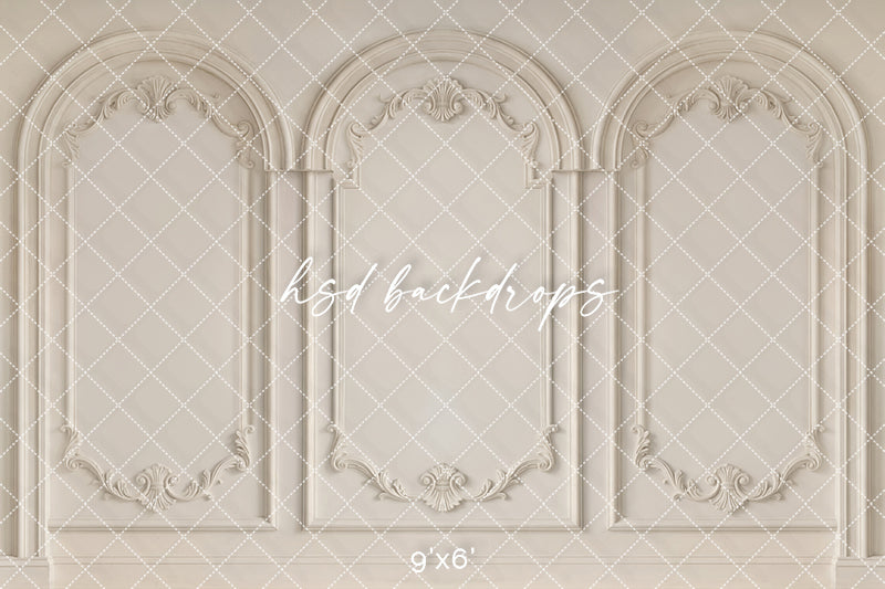 Ivory Parisian Panels Photography Backdrop – Elegant Studio Wall Design | HSD Backdrops