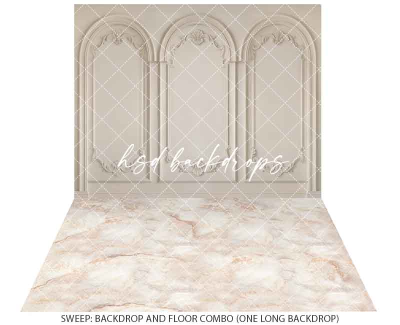 Ivory Parisian Panels Photography Backdrop – Elegant Studio Wall Design | HSD Backdrops