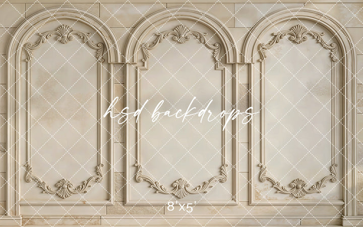 Antique Parisian Panels Photography Backdrop – Elegant Studio Wall Design | HSD Backdrops