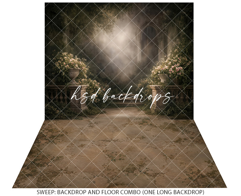 Moody Garden Arch Photography Backdrop – Dark Fine Art Portrait Scene | HSD Backdrops