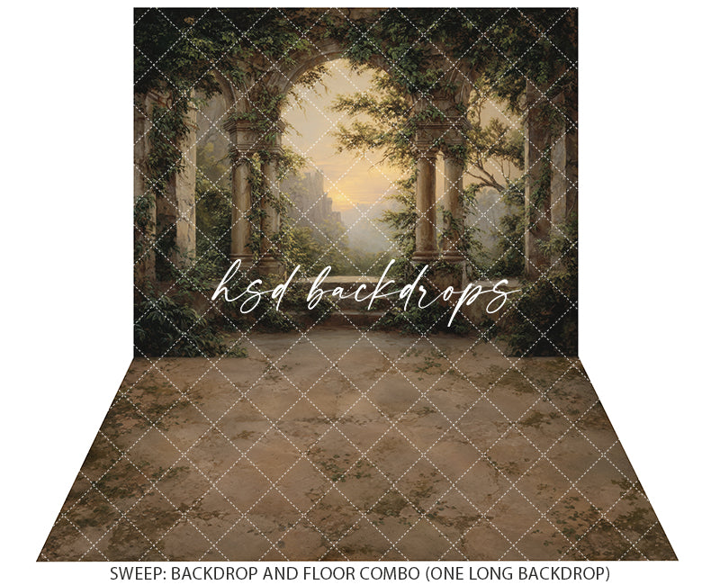 Ivy Covered Ruins Photography Backdrop – Elegant Fine Art Studio Scene | HSD Backdrops