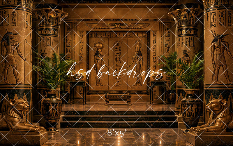 Golden Egyptian Temple Photography Backdrop – Ancient Luxury Studio Scene | HSD Backdrops