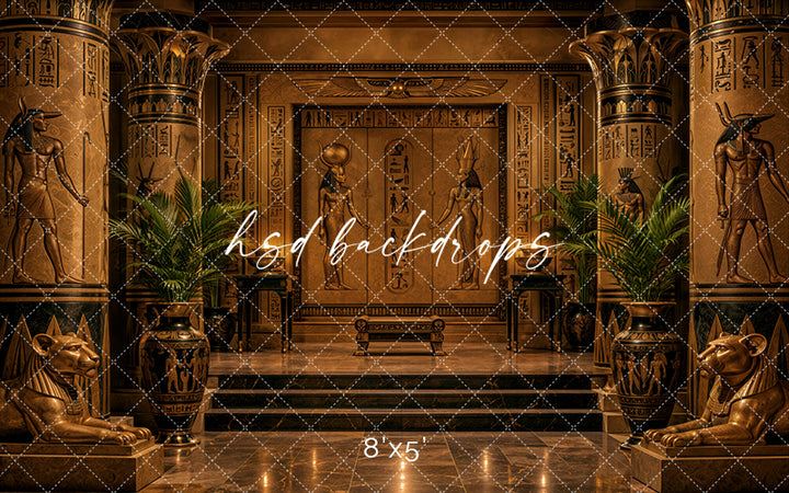 Golden Egyptian Temple Photography Backdrop – Ancient Luxury Studio Scene | HSD Backdrops