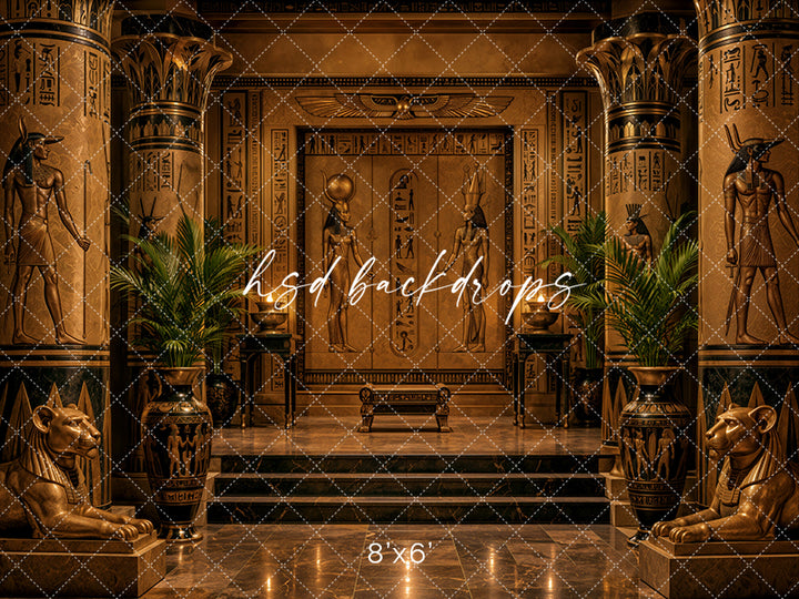 Golden Egyptian Temple Photography Backdrop – Ancient Luxury Studio Scene | HSD Backdrops