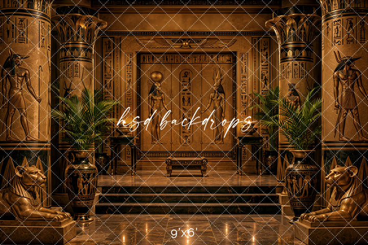 Golden Egyptian Temple Photography Backdrop – Ancient Luxury Studio Scene | HSD Backdrops