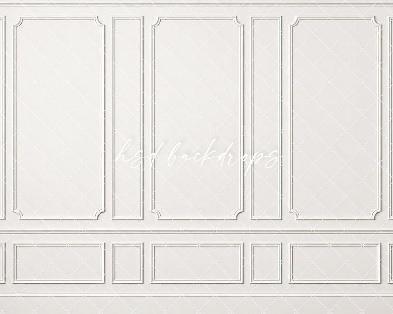 Timeless White Wainscot Photography Backdrop – Classic Fine Art Portrait Scene | HSD Backdrops