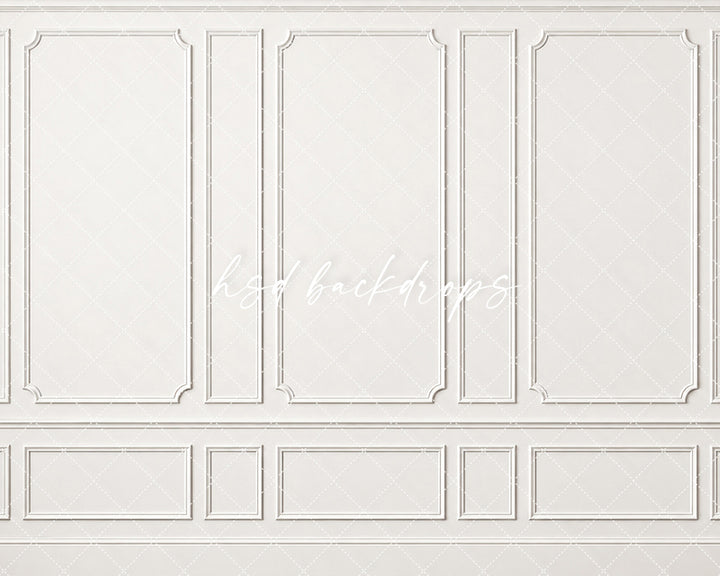 Timeless White Wainscot Photography Backdrop – Classic Fine Art Portrait Scene | HSD Backdrops